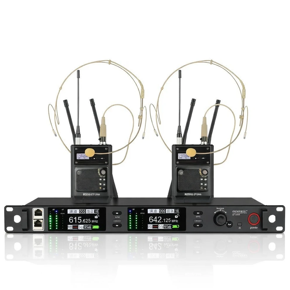 Harmonai DT206 Dual-Channel True Diversity Wireless Headworn Microphone — UHF Professional-Grade System