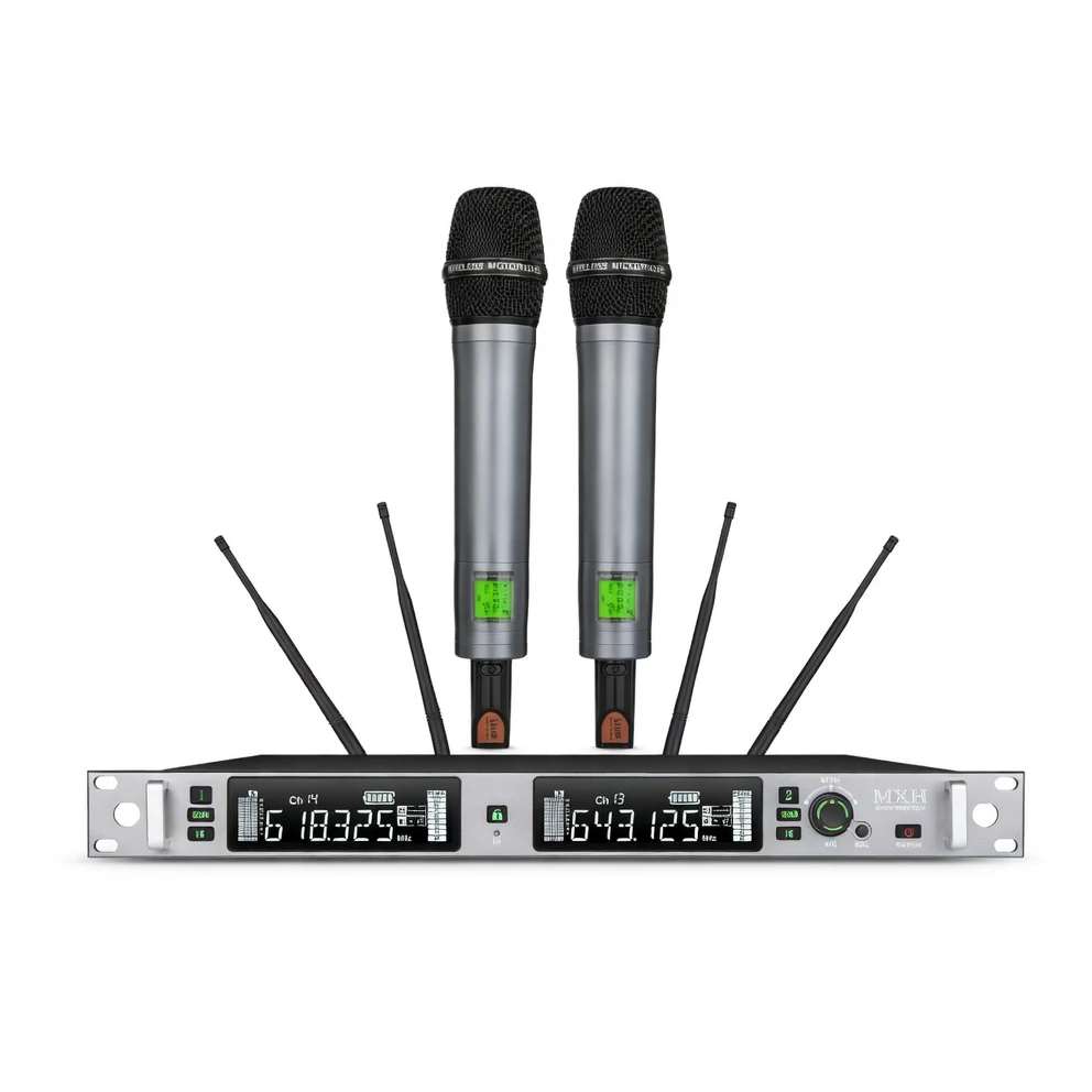 MXH ACT-720 True Diversity Wireless Mic System — Dual-Channel, 700m Range
