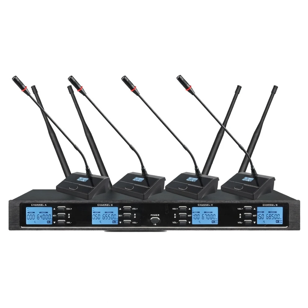 Harmonai GP-308 Professional UHF Wireless Microphone System — 4-Channel Auto-Scan, 100m Range