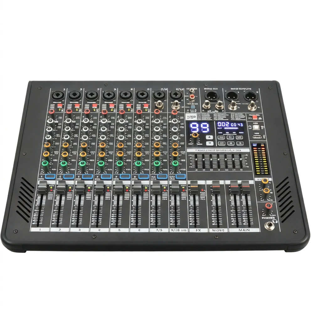 Harmonai AMB-10P Professional Powered Mixer | 350W×2 Dual-Channel Bluetooth DSP Mixer