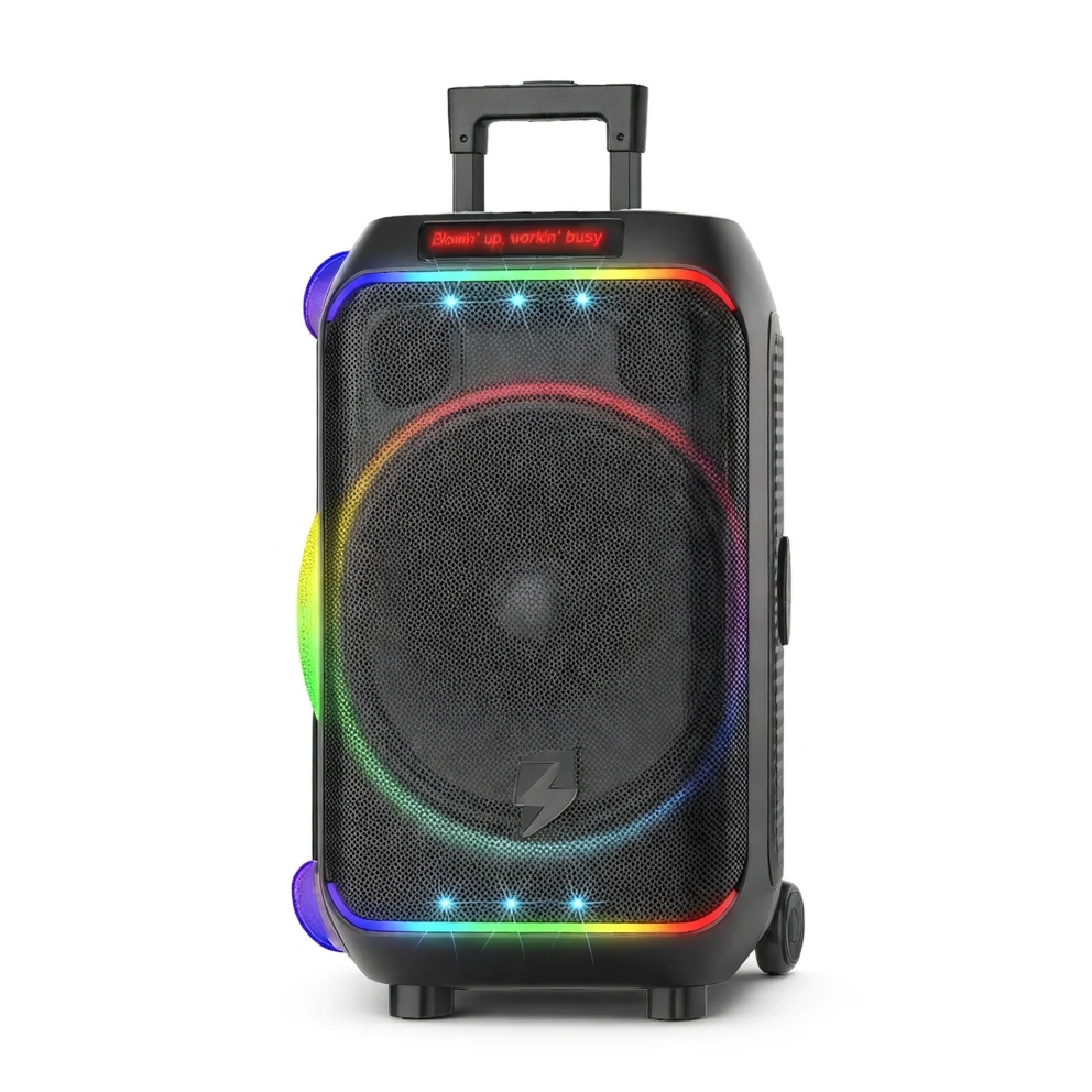 Harmonai HJ-P120 50W Portable Bluetooth Speaker | 12" Subwoofer • RGB Colorful Lights • Outdoor Party Ready