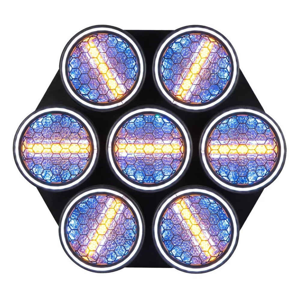 Harmonai QY-FC007 Seven-Eye Retro Effect Light | 231 LEDs, Multi-Channel Independent Control for Bars & Live Streaming Studios