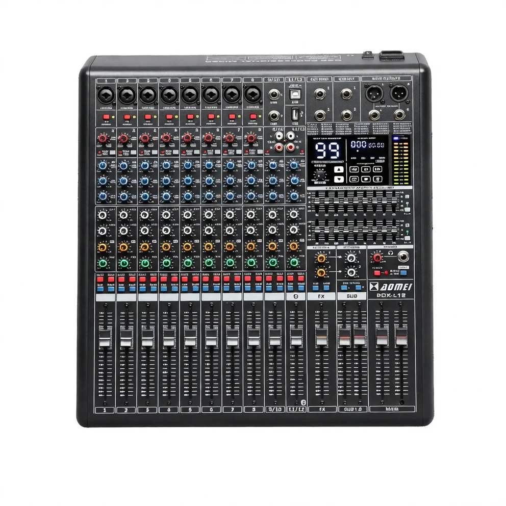 Harmonai PDX-12L Professional 12-Channel Mixer with 99 DSP Effects, Bluetooth & USB Playback