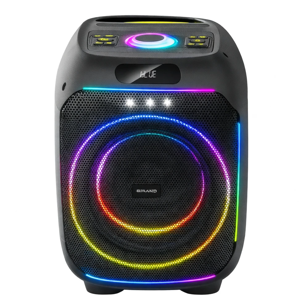 Harmonai HJ-P80 Portable Bluetooth Speaker — 40W Deep Bass with Colorful LED Lights