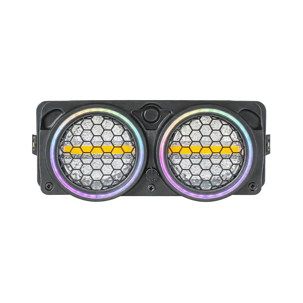 Harmonai Dual-Eye Retro Effect Light QY-FC02 | 200W RGB Full-Color Bar & Live-Streaming Light