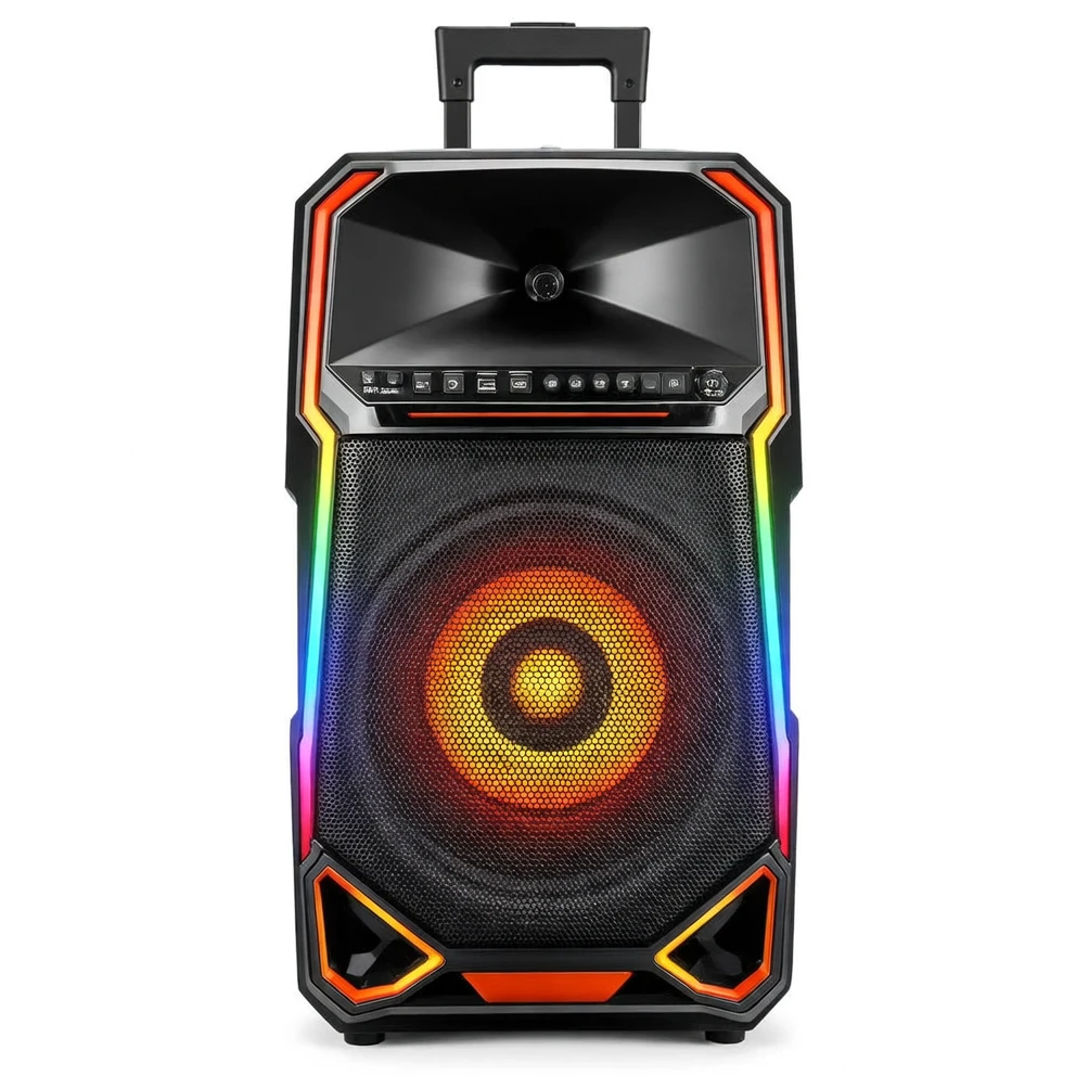 Harmonai HJ-T915EQ 60W High-Power Portable Bluetooth Speaker — 15" Outdoor PA Speaker