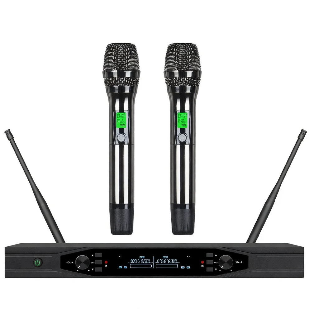 Harmonai HK-833H Modified Wireless Dual Microphone — UHF True Diversity System for KTV & Conference Rooms