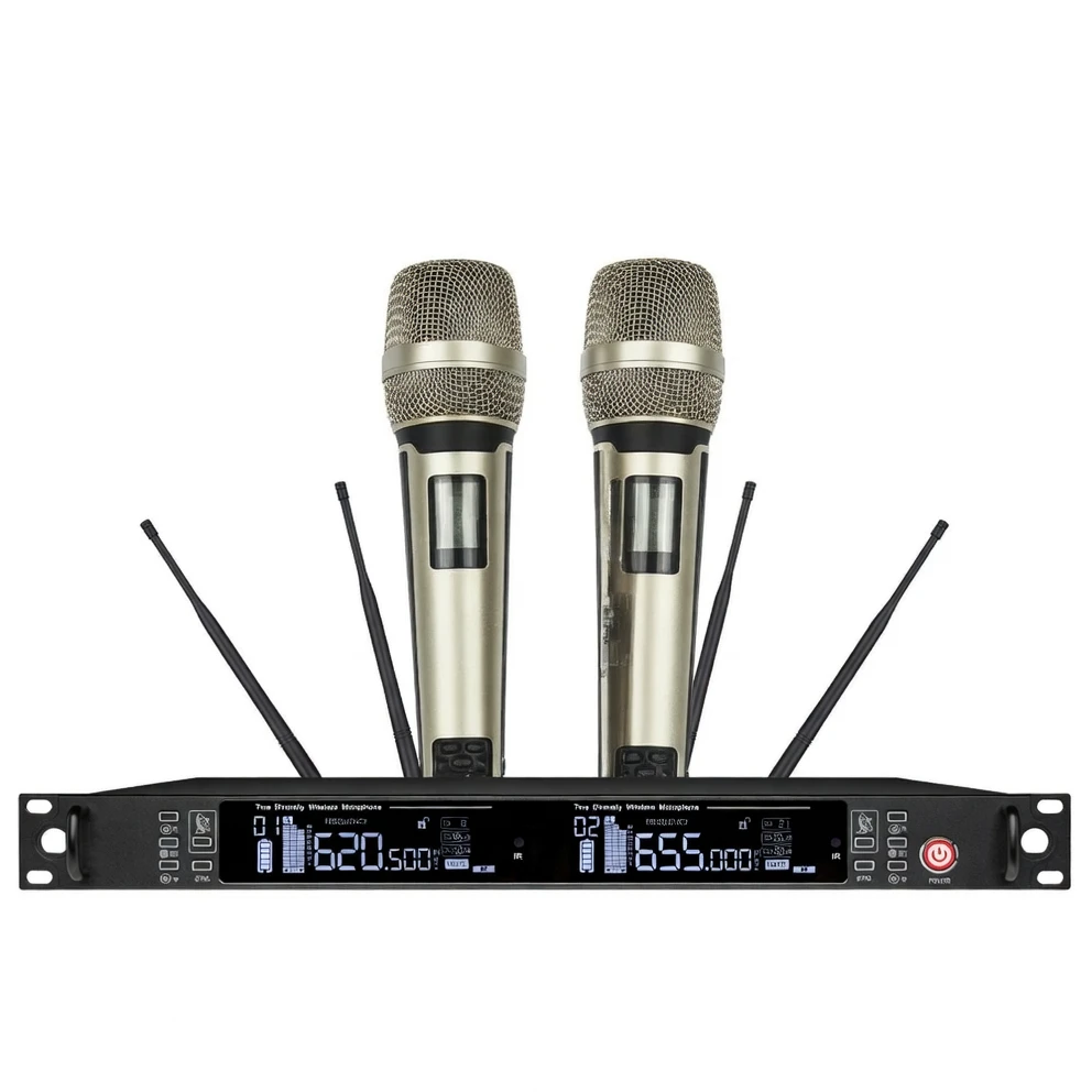 Harmonai LEO-320T Professional Wireless Microphone System | Dual-Channel UHF Stage-Grade System (1 Receiver, 2 Transmitters)