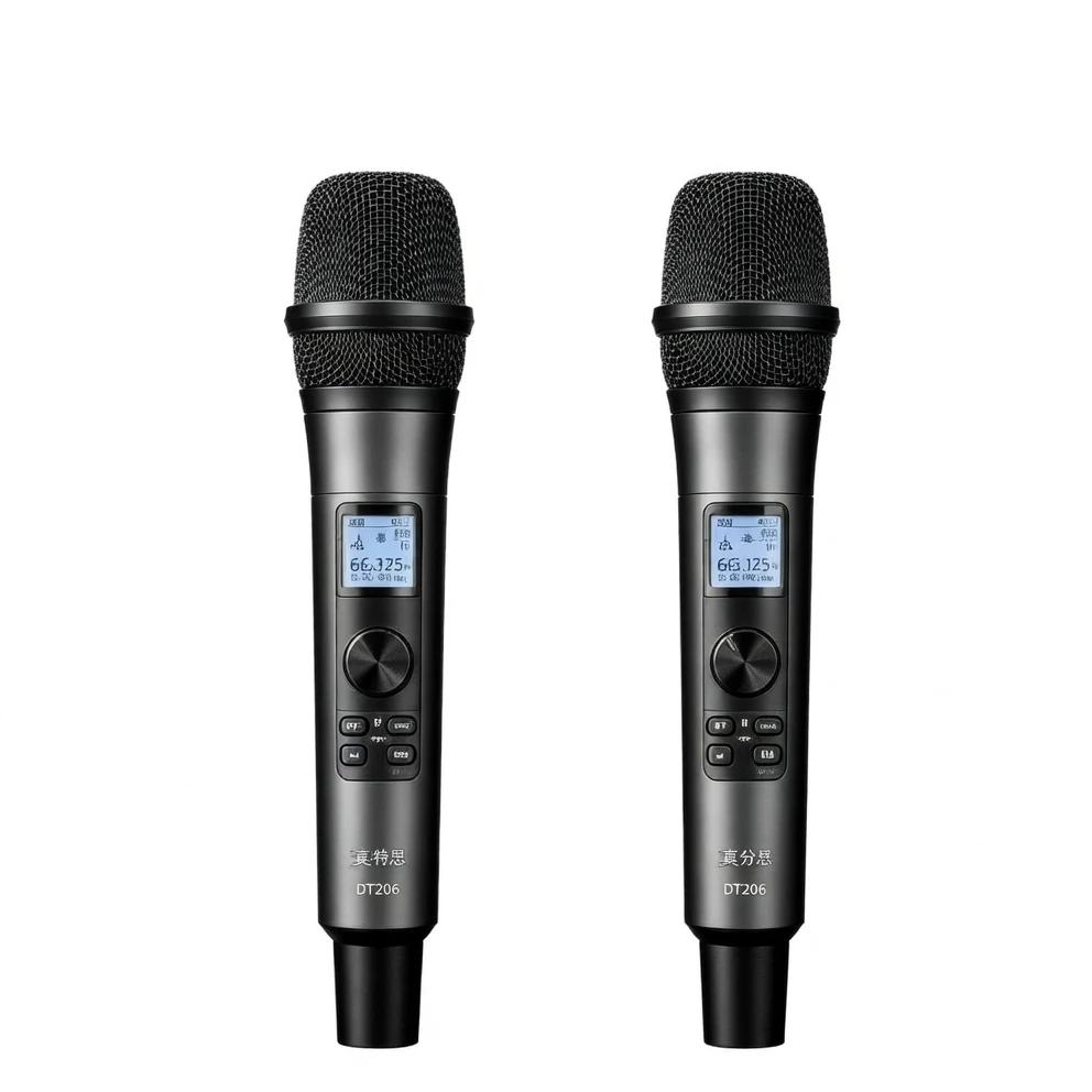 Harmonai DT206 Dual-Channel True Diversity Wireless Handheld Microphone — UHF Professional Stage-Grade System