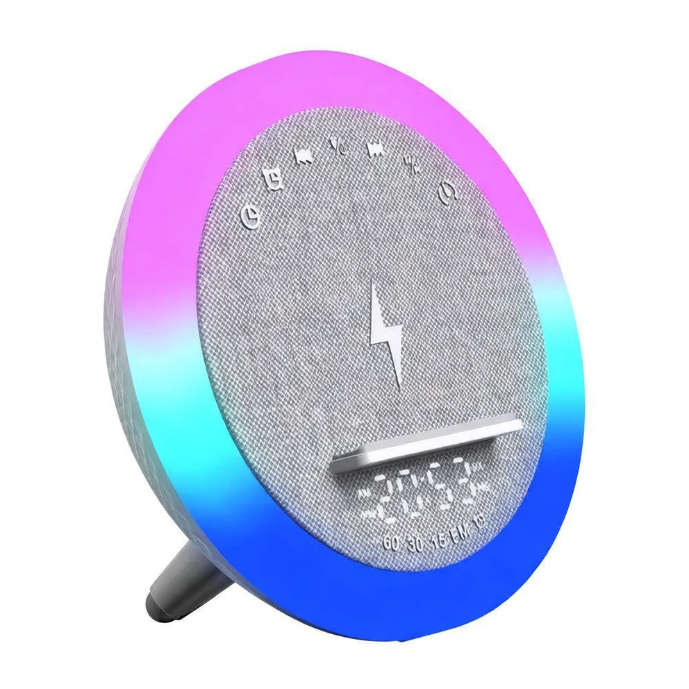 Harmonai HJ-DW302 Multi-Function Bluetooth Speaker — TWS Pairing | 15W Wireless Charging | LED Ambient Light