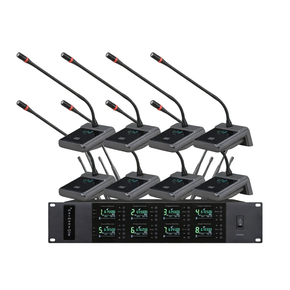 Harmonai ACT-808 Gooseneck Conference Microphone | Professional UHF Wireless Conference Mic