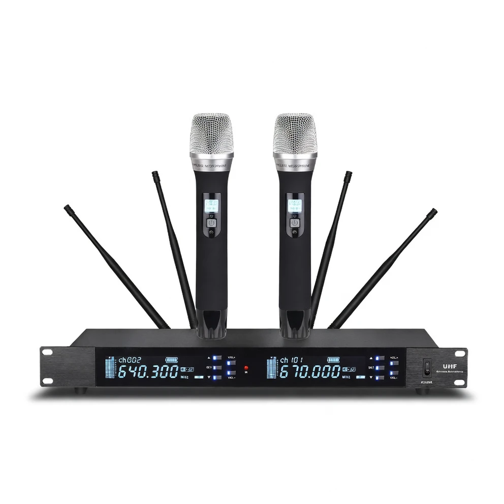 Harmonai GP-800 UHF Wireless Microphone — Professional Dual-Channel Stage-Grade System