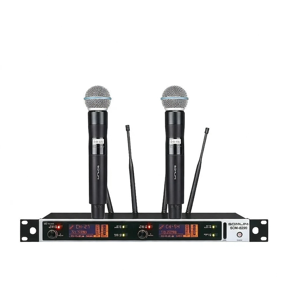 Harmonai SOM-8200 Professional UHF Wireless Handheld Microphone — High-Fidelity Vocal Mic for Stage, Meetings & Karaoke