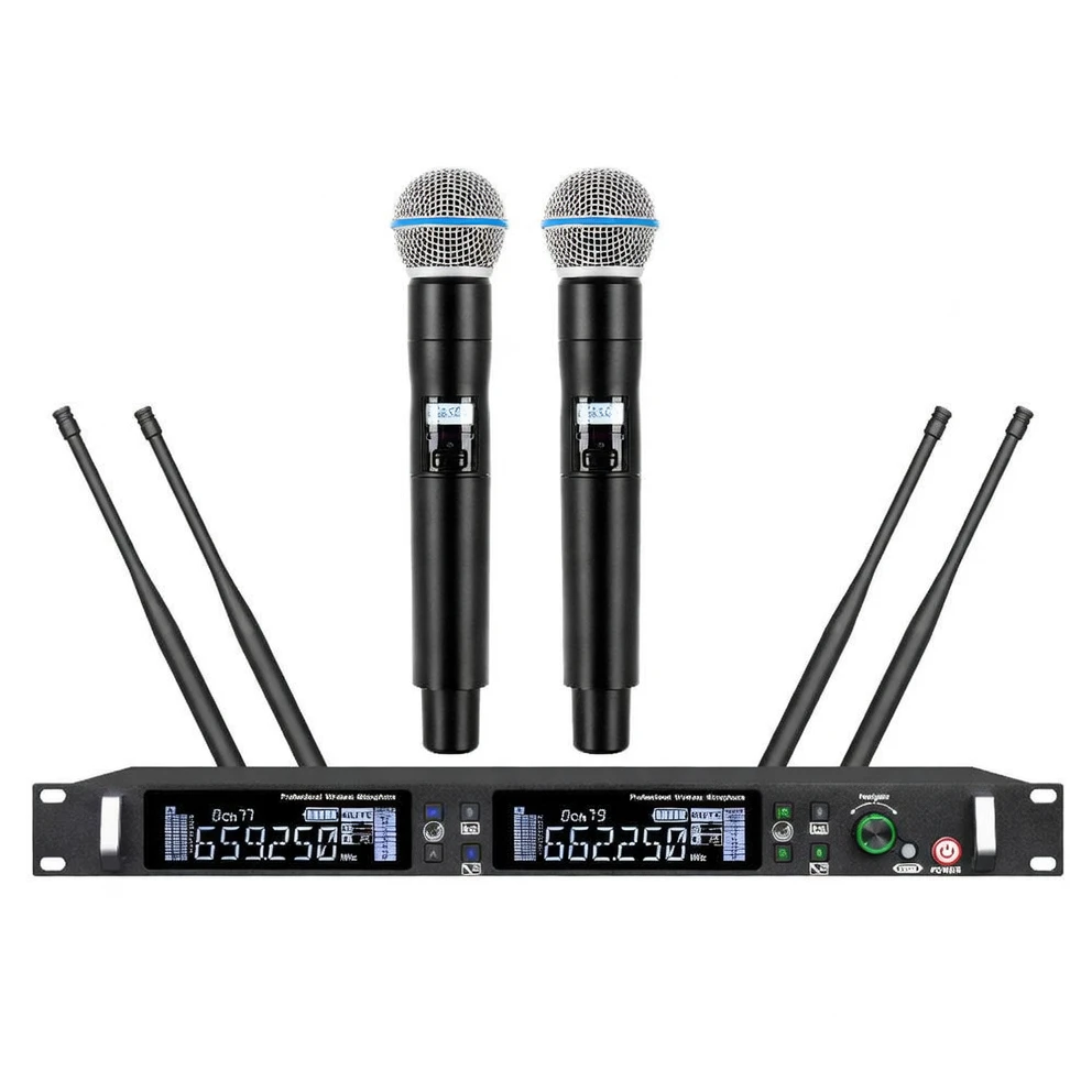 Harmonai GP-8800 Dual-Channel True Diversity Wireless Microphone System | UHF Professional Stage-Grade
