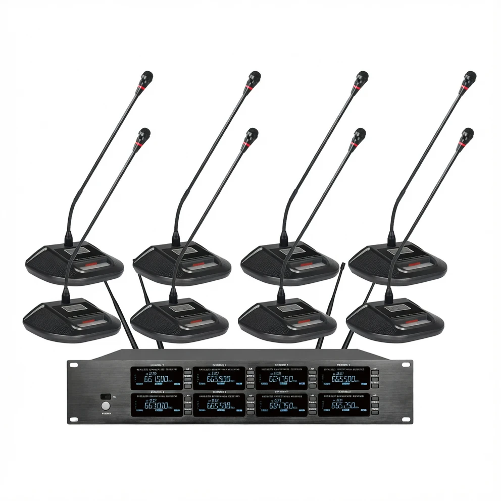 Harmonai MR80 UHF 1-to-8 Wireless Conference Microphone System