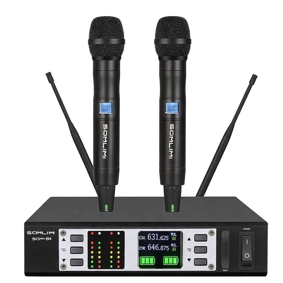 Harmonai SOM-64 Professional UHF Wireless Microphone for High-Fidelity Conference & Stage Use