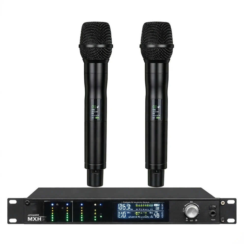 Harmonai ACT-550 Dual-Channel True Diversity Wireless Mic — 500m UHF Range