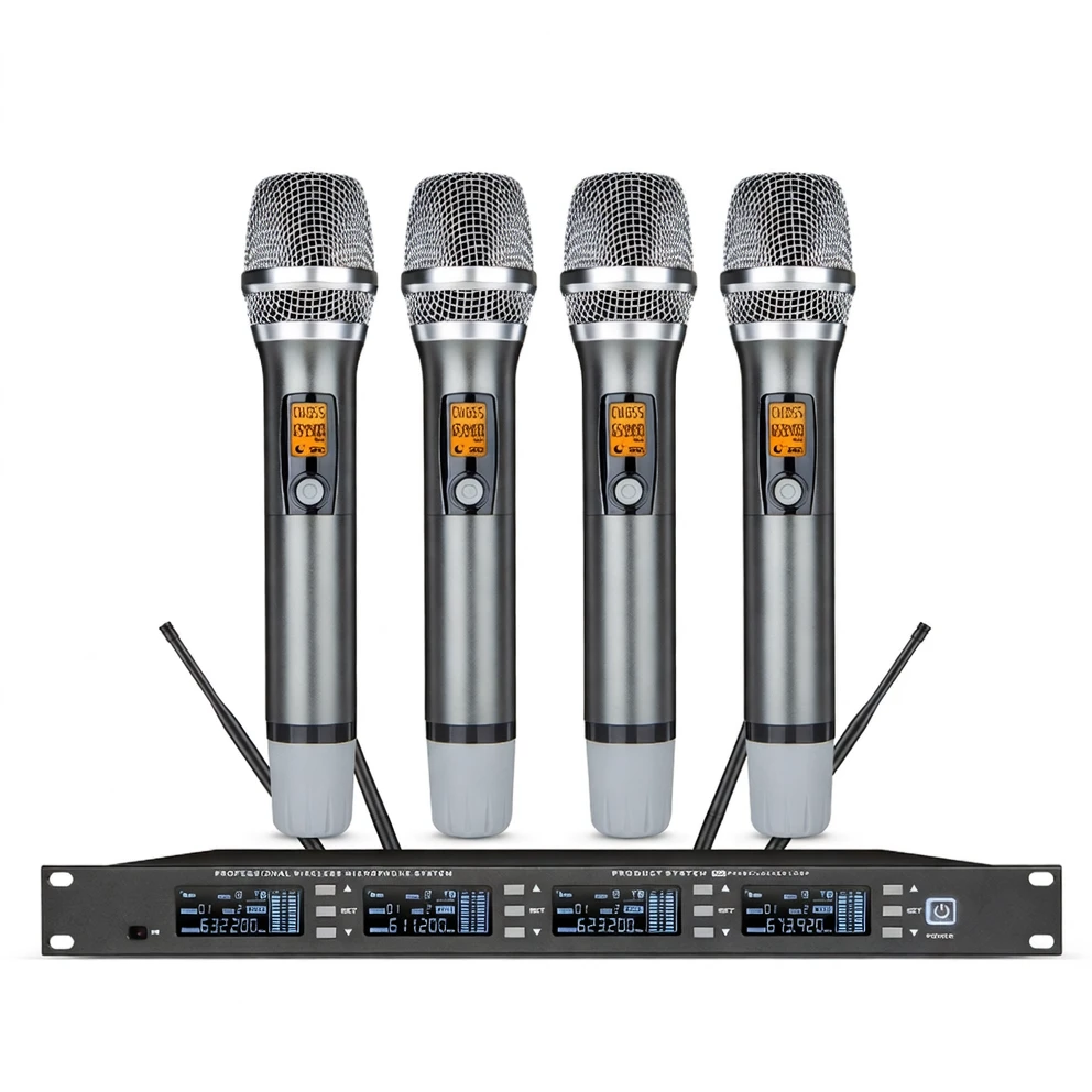 Harmonai UM-640 Professional UHF 4-Channel Wireless Microphone System