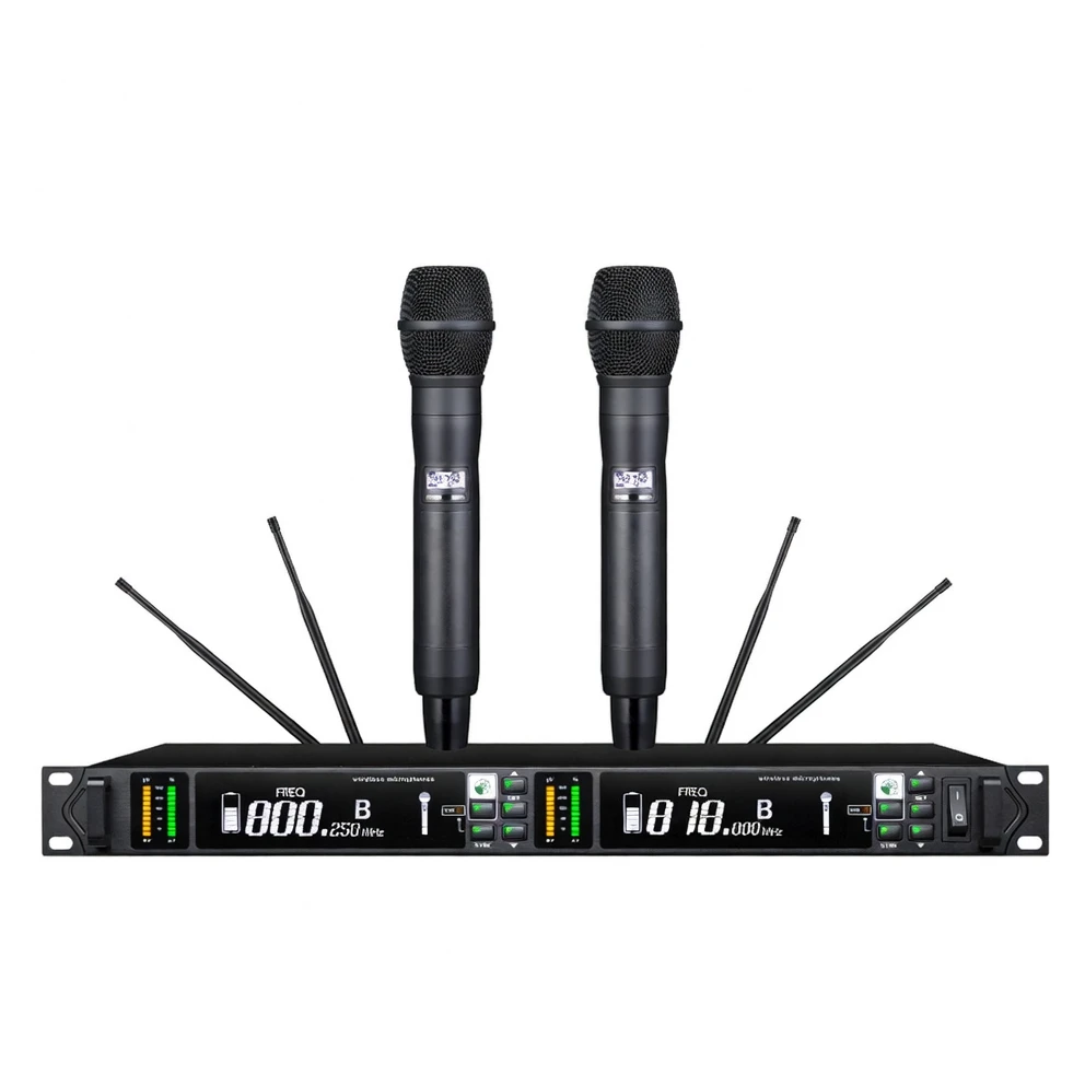 Harmonai LEO-310T Professional UHF Dual-Channel Wireless Microphone System (One Transmitter, Two Receivers)