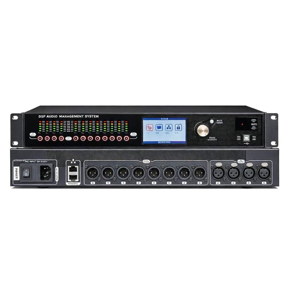 Harmonai DAP48 4-in/8-out Digital Audio Processor — 31-band GEQ + 10-band PEQ, Precision Audio Routing