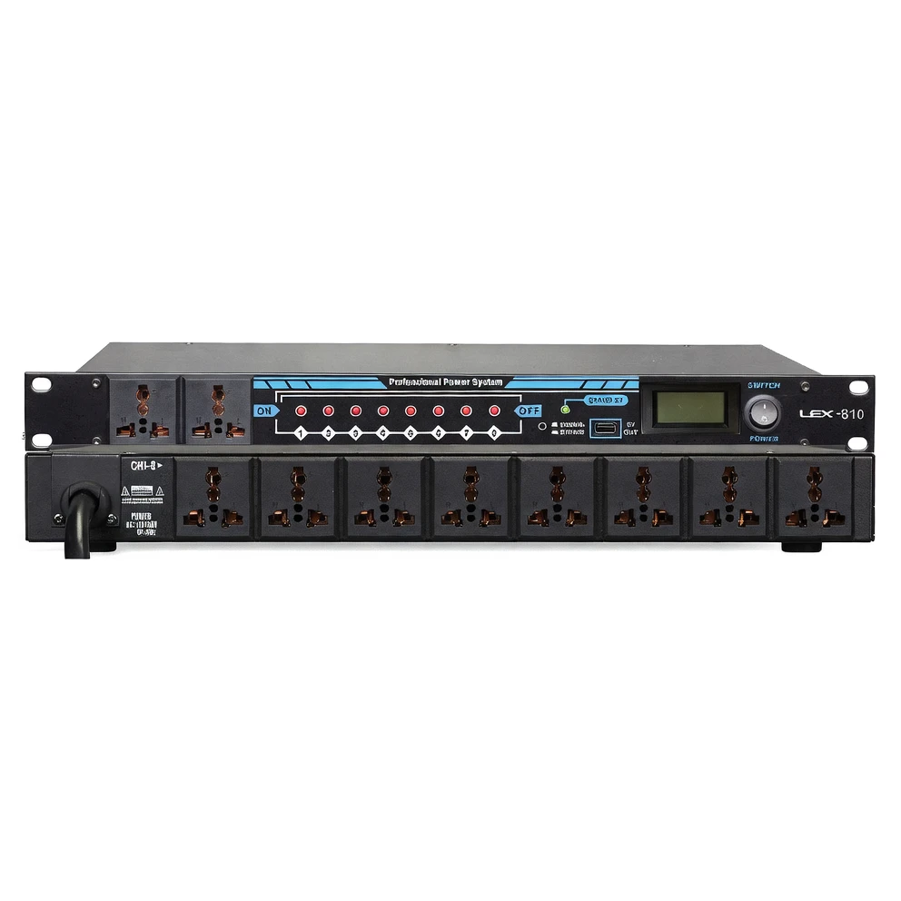 Harmonai LEX-810 10-Channel 30A Multi-Function Sequencer — 8 Controllable + 2 Fixed Outputs, with USB