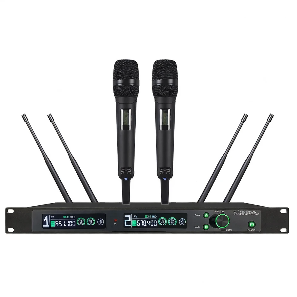 Harmonai GP-900 Professional UHF Wireless Microphone System with PLL Synthesis, 200 Channels, 120m Range