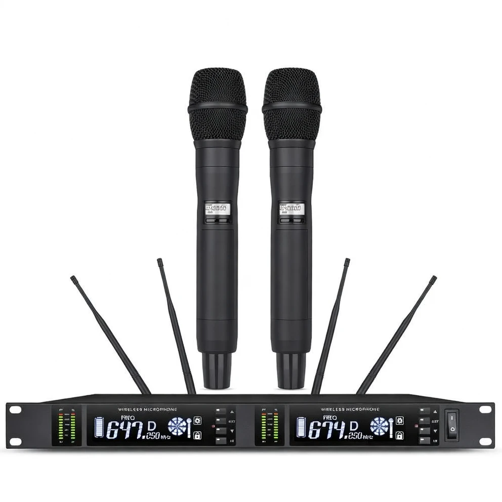 Harmonai UM-620 Professional UHF Wireless Microphone System — True Diversity Reception, 200m Range, Multi-System Interference-Free Operation
