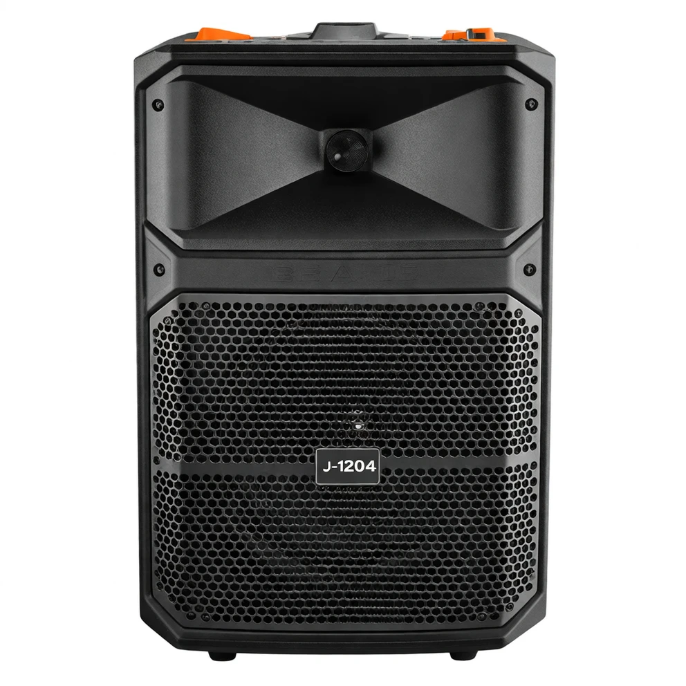 Harmonai HJ-1204 120W Portable Bluetooth Speaker — 12" Woofer + 5" Tweeter, 3-Channel Live Sound System