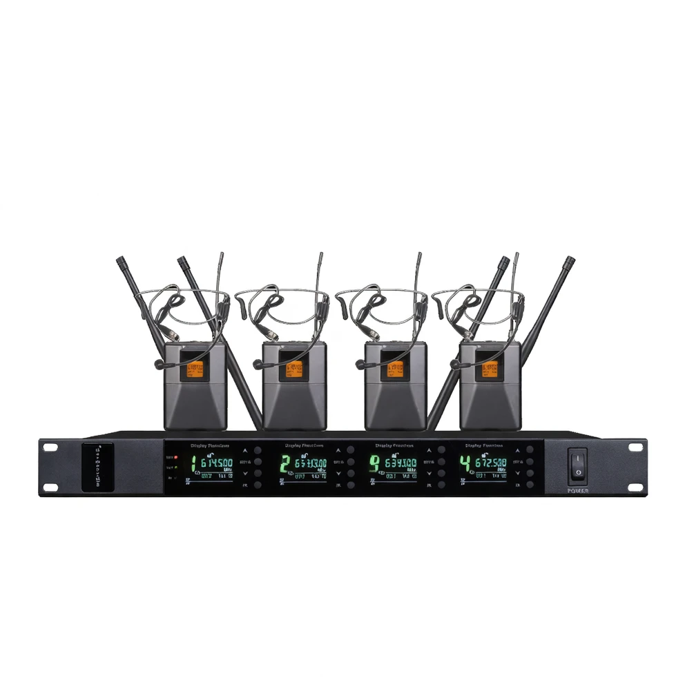 Harmonai ACT-804 Professional UHF Wireless Gooseneck Conference Microphone — 200 Channels, 15 Systems Simultaneous, Digital Pilot Tone