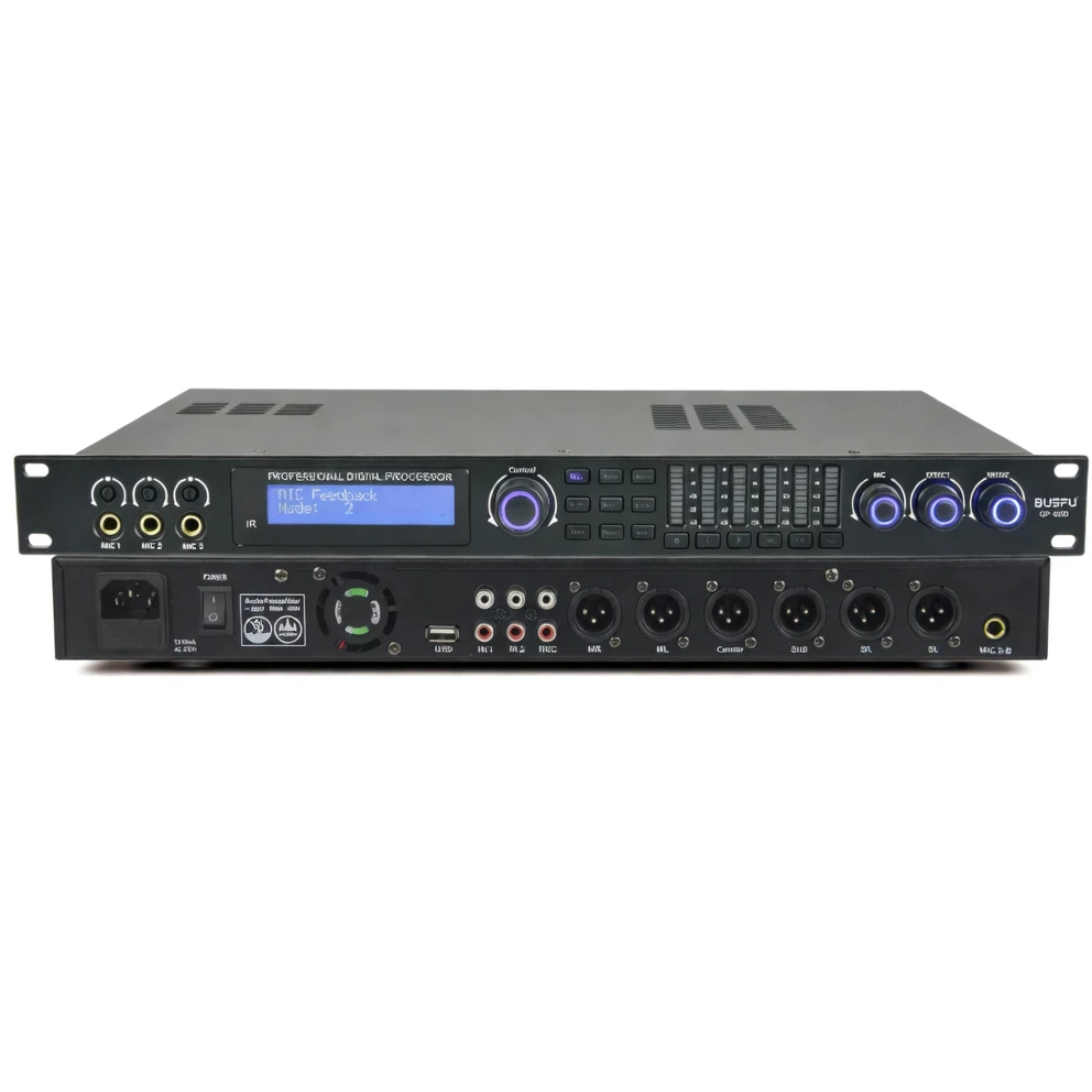 Harmonai GP-5000 Professional Karaoke Preamp Processor | 24-bit DSP, 6-Channel Output, 16 Preset Modes