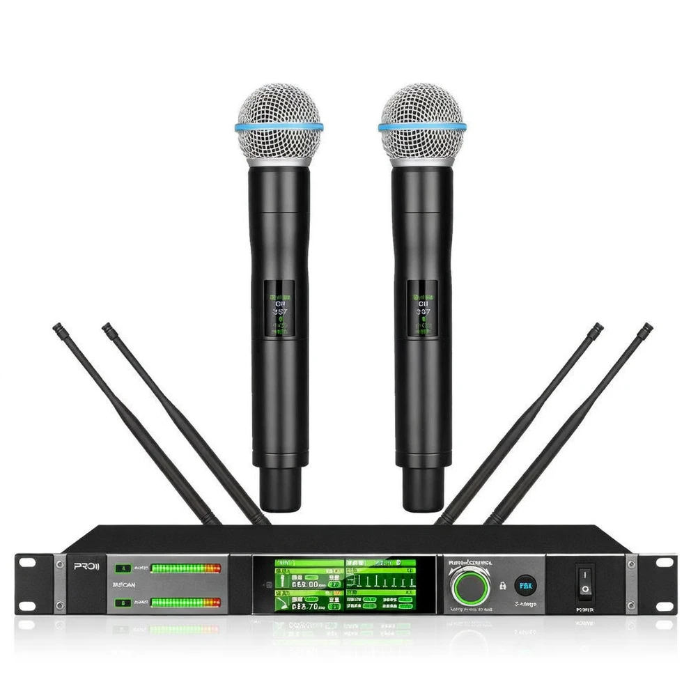 Harmonai ACT-920 Dual-Channel True Diversity Wireless Microphone — 500m Ultra-Long-Range UHF System