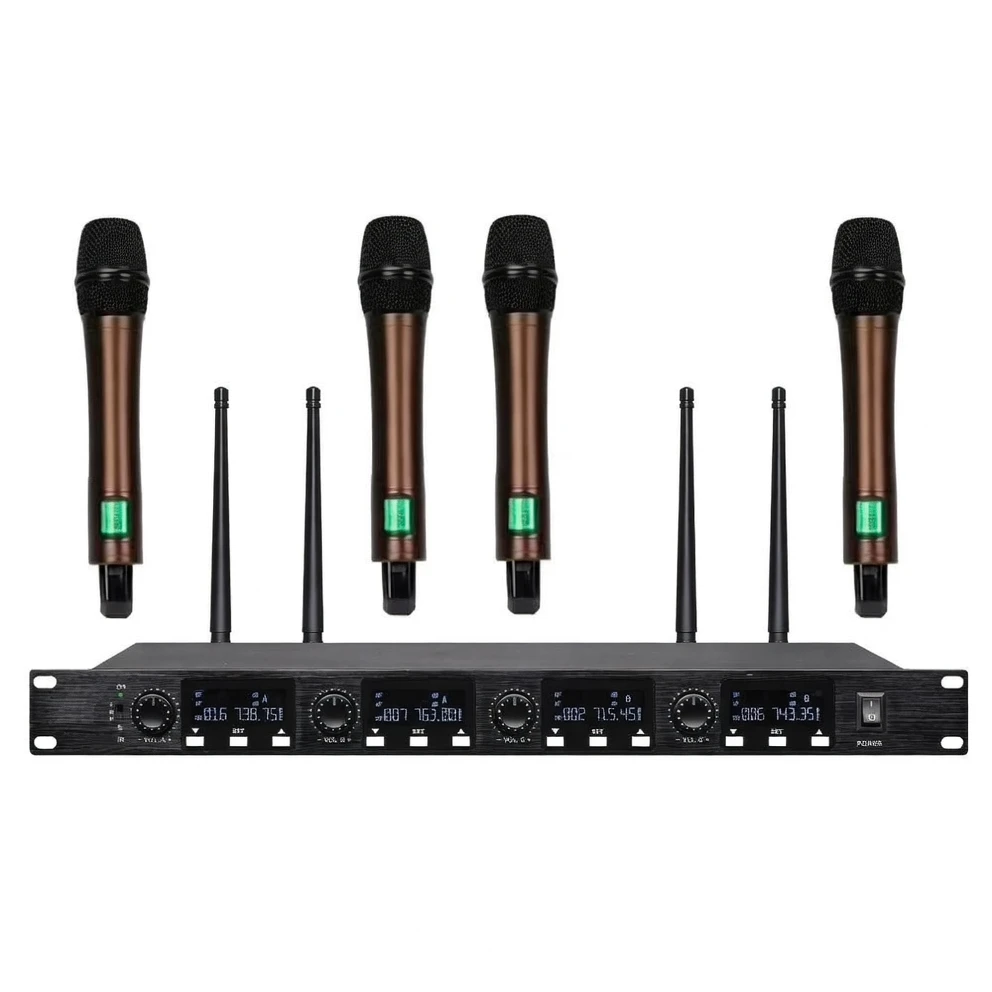 Harmonai ACT-434 Quad True Diversity Wireless Microphone System — 500m Range