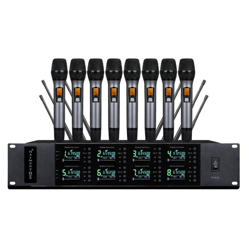 Harmonai ACT-804 Rectangular Conference Microphone | UHF Digital Pilot Tone Professional Conference Mic