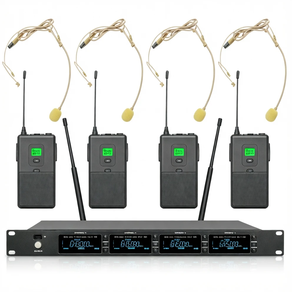 Harmonai MR40 UHF Quad-Channel Headworn Wireless Microphone System