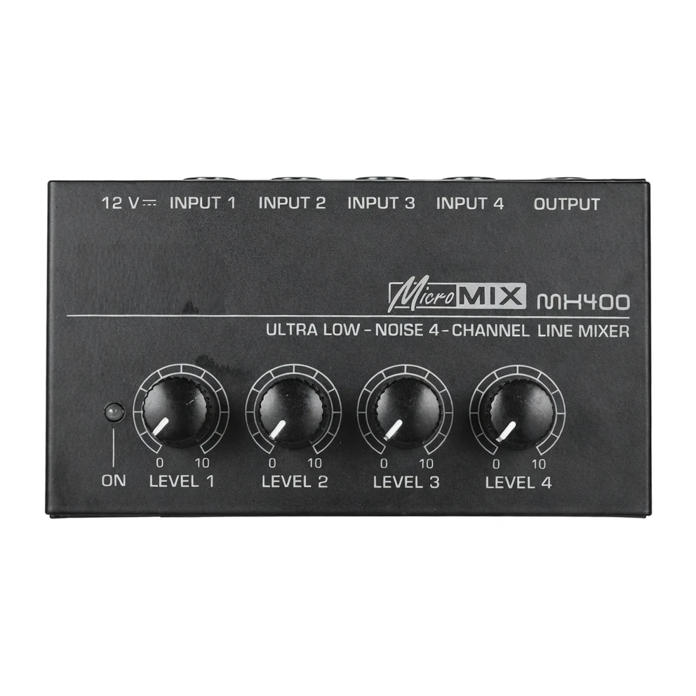 Harmonai MX400 4-Channel Mono Mixer — Professional Desktop Audio Mixing Solution