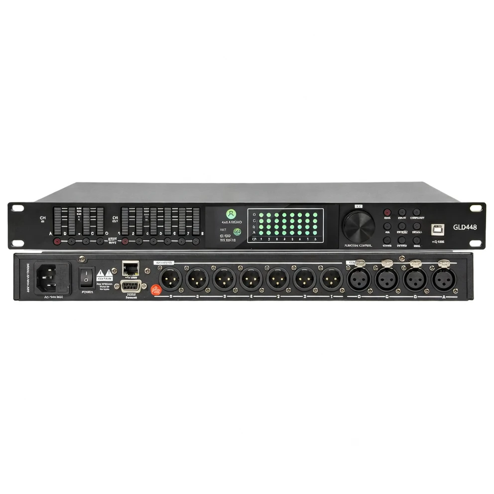 Harmonai GLD-448 4-in/8-out Digital Audio Processor — Professional DSP Audio Signal Management