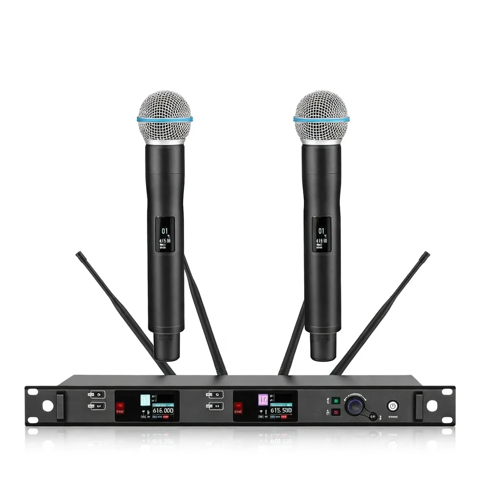 Harmonai GT-X62 Dual-Channel True Diversity Wireless Handheld Microphone — UHF Professional-Grade System