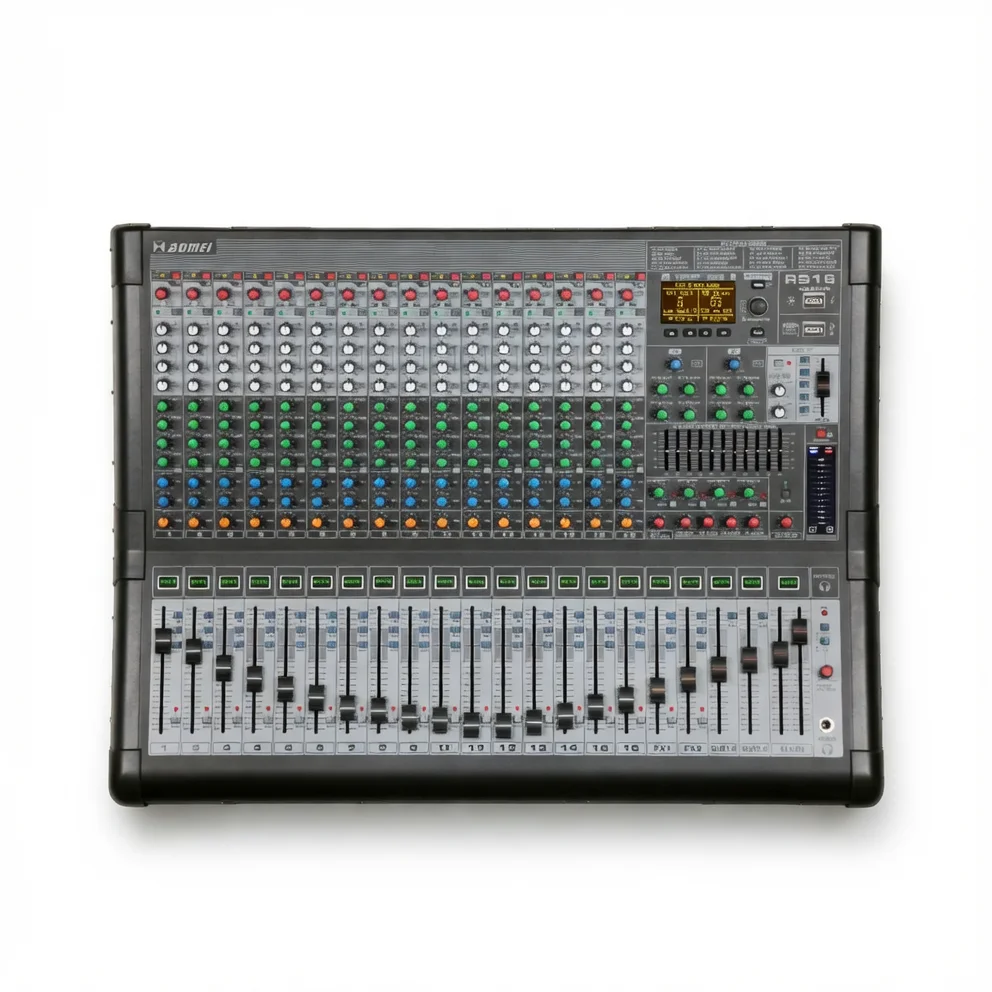 RS12-PRO 12-Channel Professional Audio Mixer with Bluetooth, USB, DSP Effects, and +48V Phantom Power
