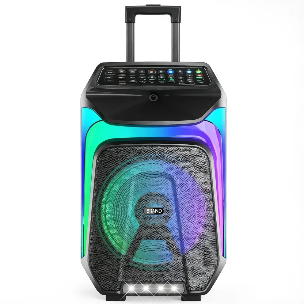 Harmonai HJ-T815 60W High-Power Portable Speaker | Bluetooth/TWS/Auracast/Multi-Color Lights