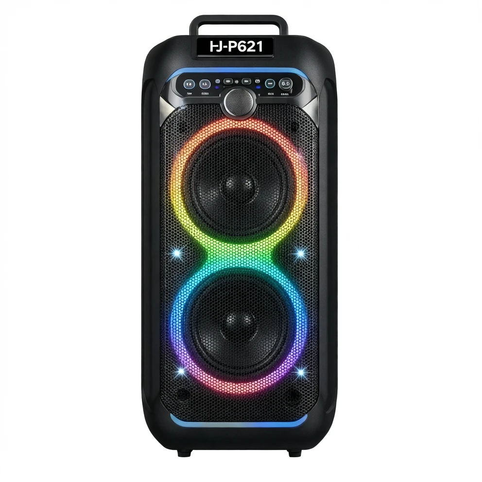Harmonai HJ-P621 Portable Bluetooth Speaker with RGB LED Lights — Outdoor Mobile Speaker