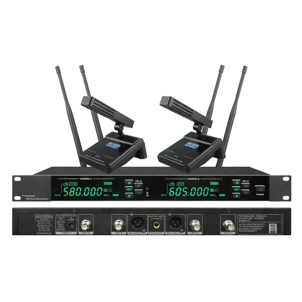 Harmonai GFV-200 Professional UHF One-Two Wireless Microphone System — True Diversity, 150m Range, Stage-Grade Performance