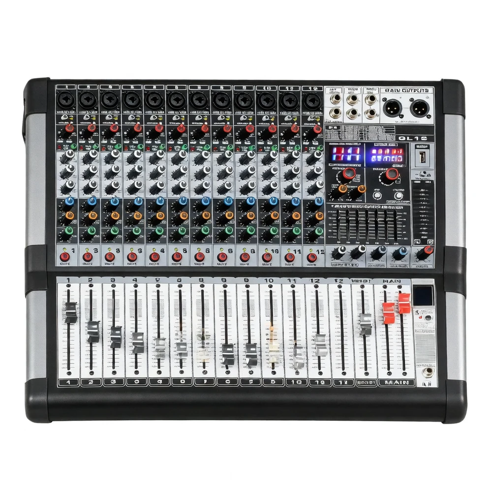 Harmonai GL8-PRO Professional Mixer | Bluetooth MP3 Playback & Recording · 16 DSP Effects · +48V Phantom Power