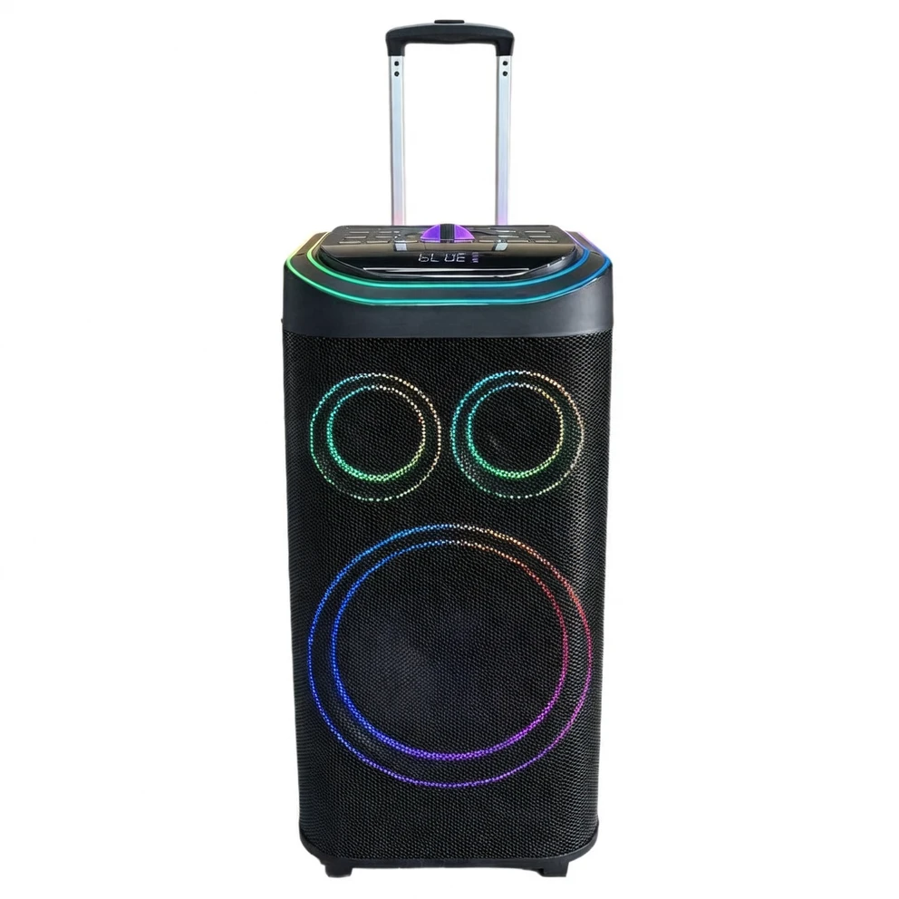 Harmonai HJ-W1214 12" Wireless Bluetooth Portable Speaker — 100W High-Power Speaker with Colorful LED Lights