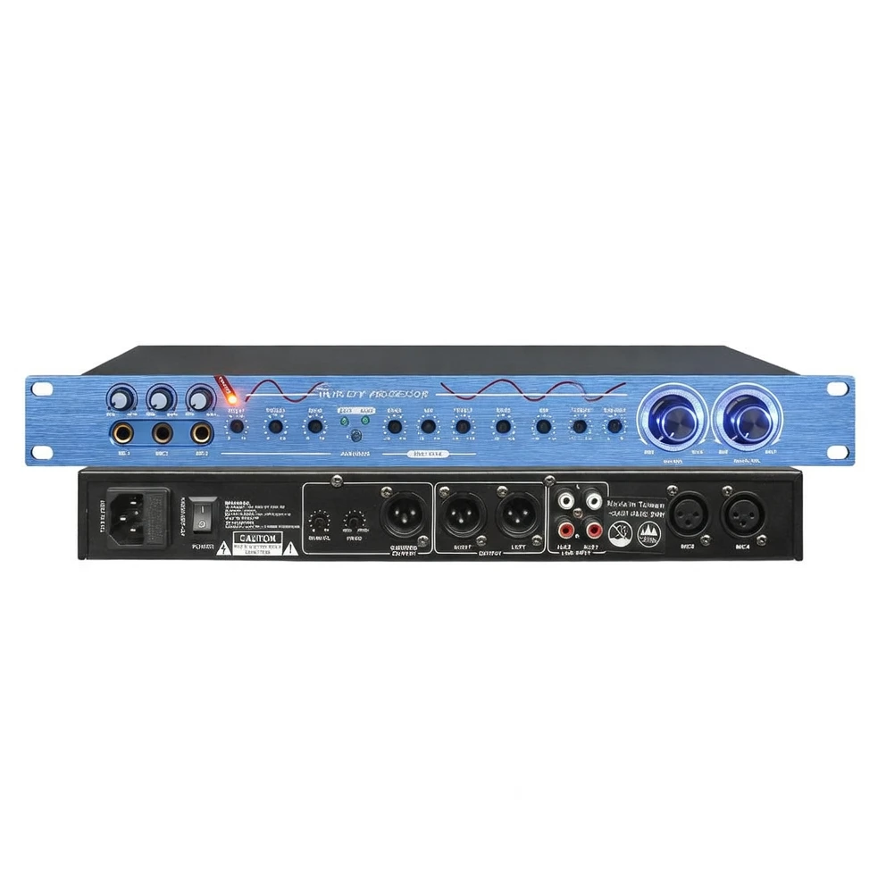 Harmonai KX2 Professional Karaoke Preamp — 6-Band Parametric EQ, 1U Ultra-Thin Aluminum Front Panel
