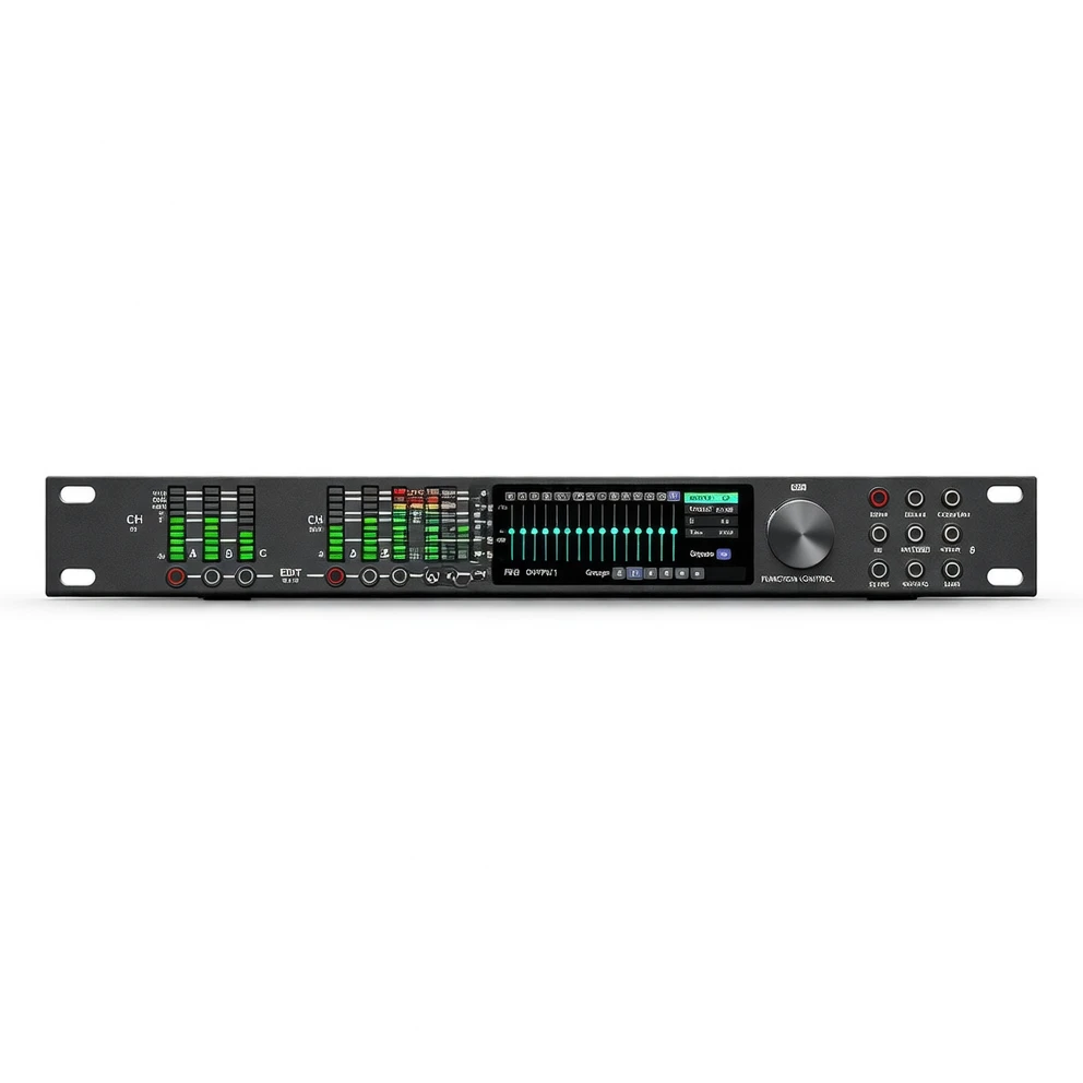 Harmonai GLD-336 3-In/6-Out Digital Audio Processor — Professional DSP Audio Processing, 118dB SNR, 4.58" HD LCD Display