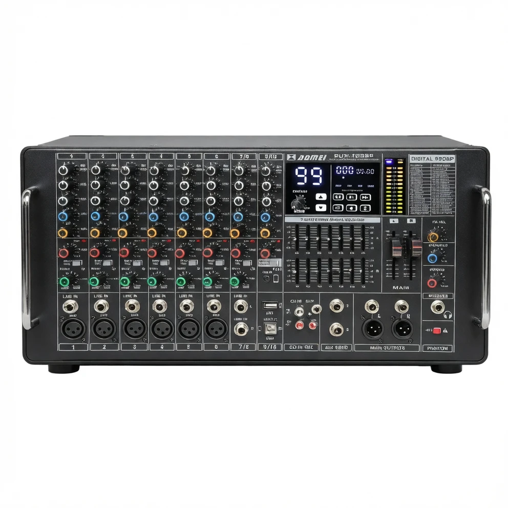 Harmonai PUX-10P Professional Mixer | 350W×2 Output, 99 DSP Effects, Bluetooth Playback