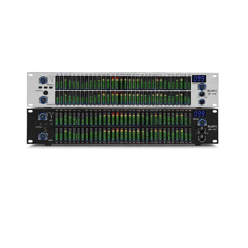 Harmonai GP-312 Professional Digital Equalizer — Dual 31-Band DSP EQ, 2U Rack-Mount Audio Processor
