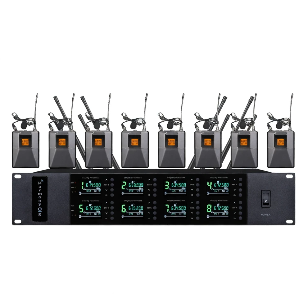 Harmonai ACT-808 Headworn Wireless Microphone — UHF True Diversity, Professional Stage & Conference System