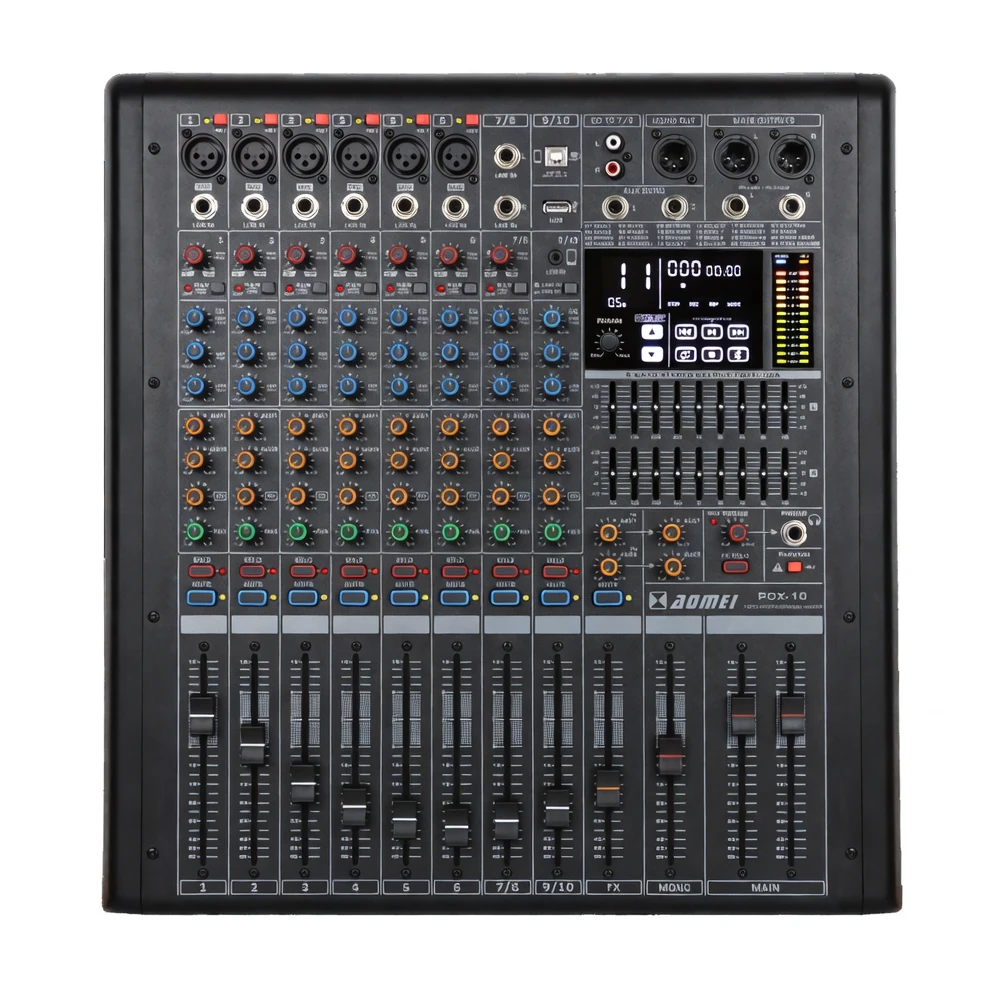 Harmonai POX-10 Professional Digital Mixer | 24 DSP Effects, Bluetooth Playback, USB Interface