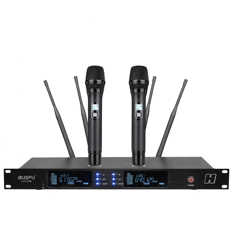 Harmonai LEO-3009 Professional UHF Wireless Microphone System — Infrared Sync, 200 Channels, 100m Range